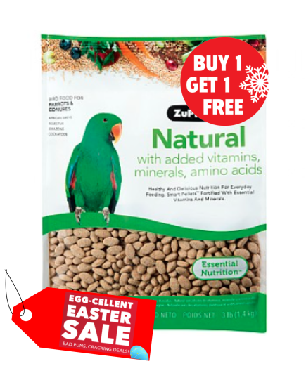 ZuPreem Natural Med/Lrg - Complete Food for Parrots 3lb - BOGOF